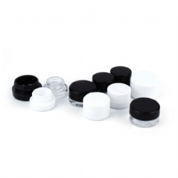 CHILD PROOF ROUND SQUARE GLASS CONCENTRATE JAR