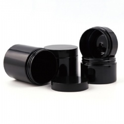 STRAIGHT SIDED BLACK PLASTIC JARS