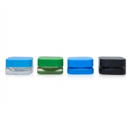5ML/9ML SQUARE PREMIUM GLASS CONCENTRATE JARS WITH CHILD RESISTANT LID